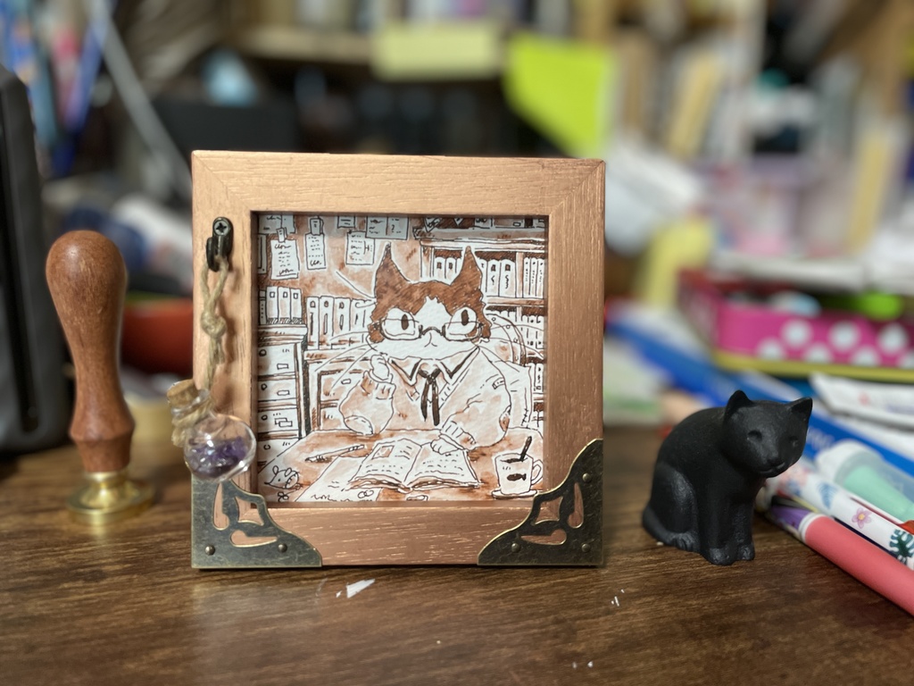 額装原画「机の上」