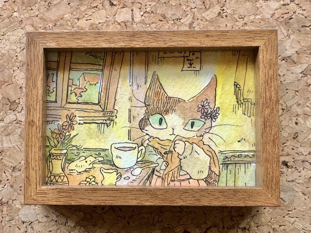 ミニ原画「おうち時間」