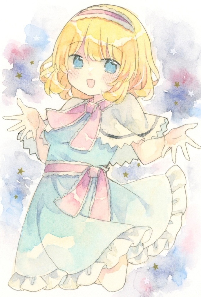 はがきイラスト原画 アリス