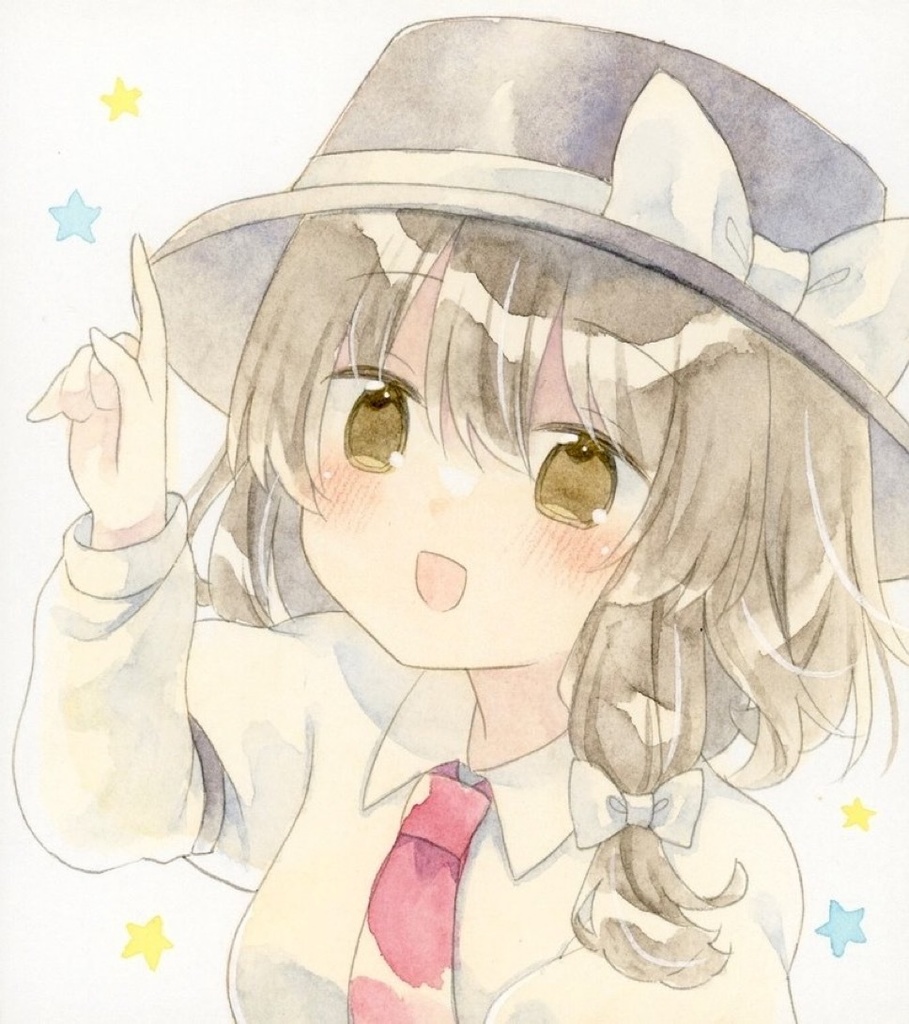 手描きイラスト色紙　蓮子