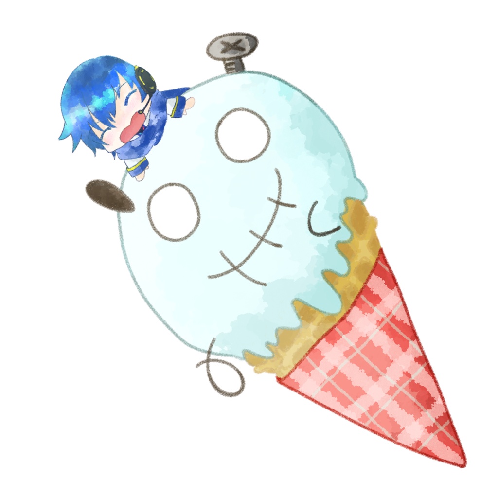 キラキラステッカー3枚セット(KAITO&巡音ルカ・KAITO&やみくろ・やみくろアイコン)