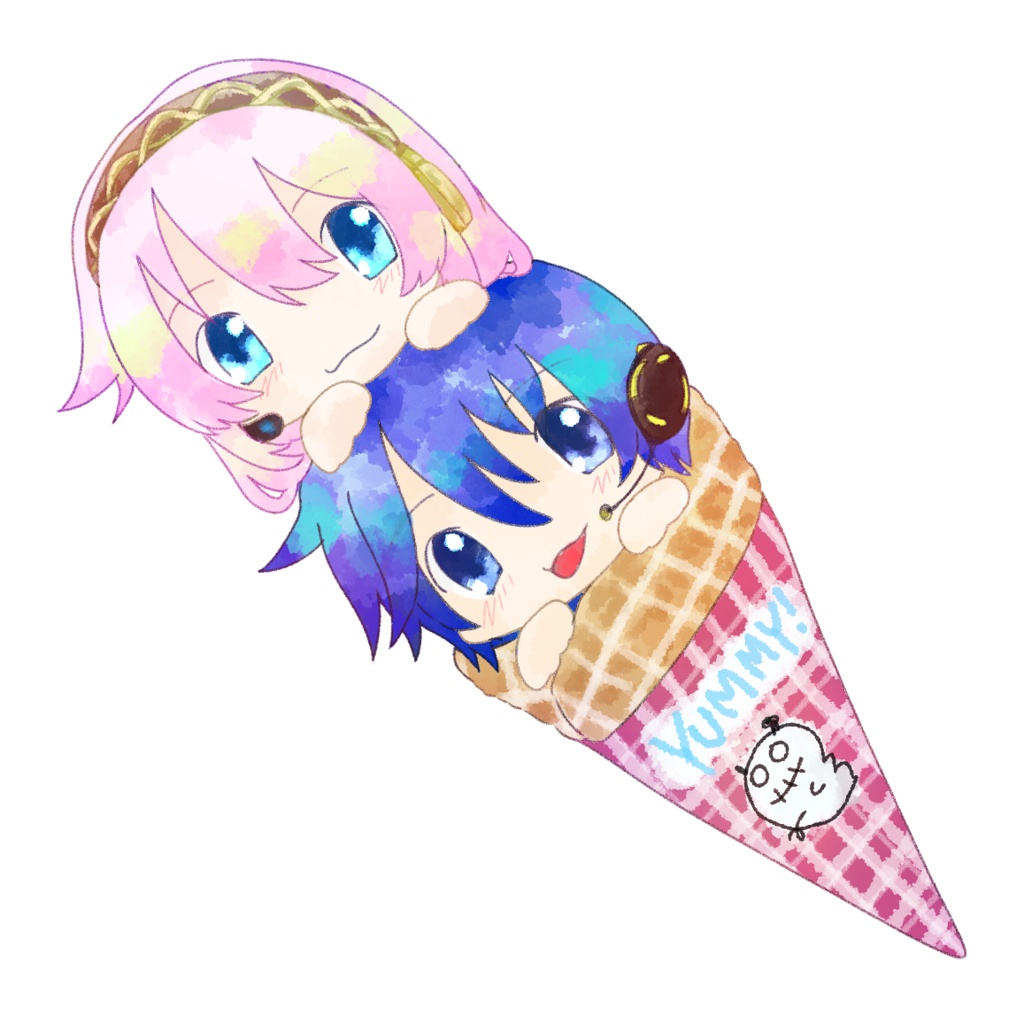 キラキラステッカー3枚セット(KAITO&巡音ルカ・KAITO&やみくろ・やみくろアイコン)