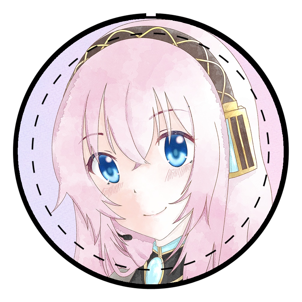 おやすみSONGSジャケット缶バッジ　巡音ルカ ver.