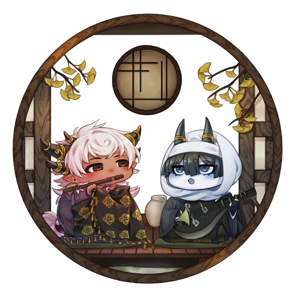 酒呑、珠忌秋の月見アクキー