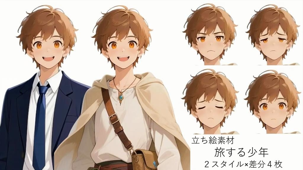 ファンタジー ゲーム 立ち絵素材+差分付き 3人分