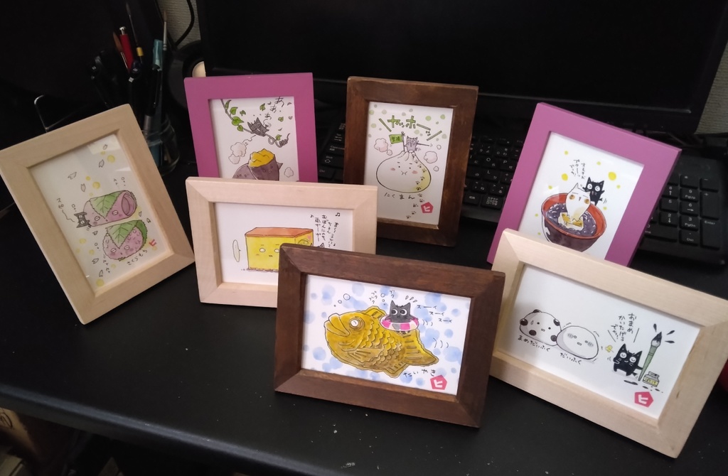 【イラスト原画】「クロネとやきいも」【L版】