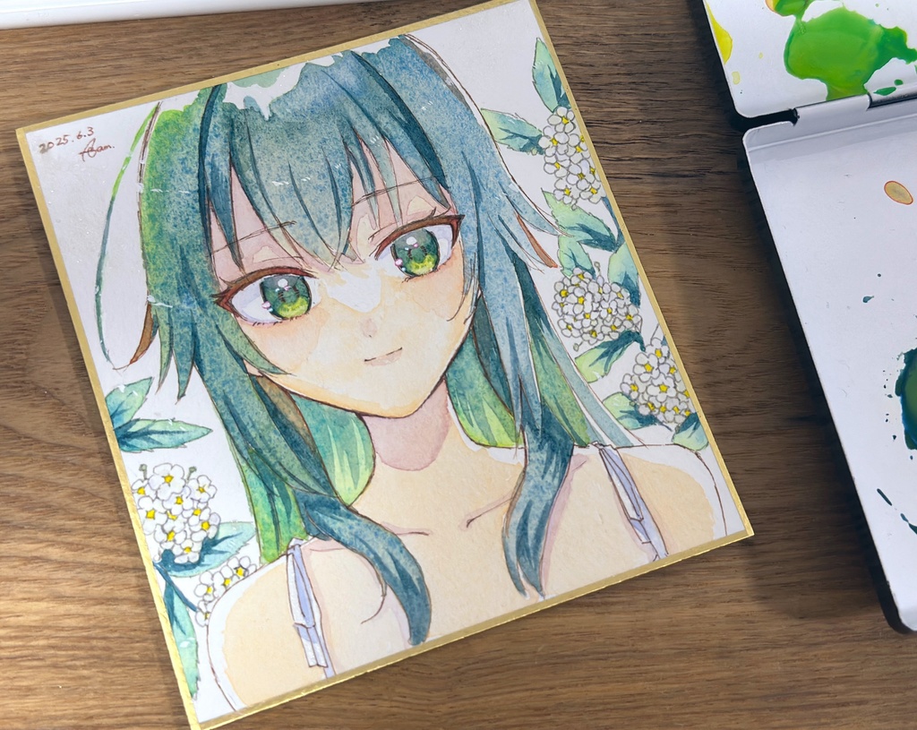 アナログ色紙_手毬