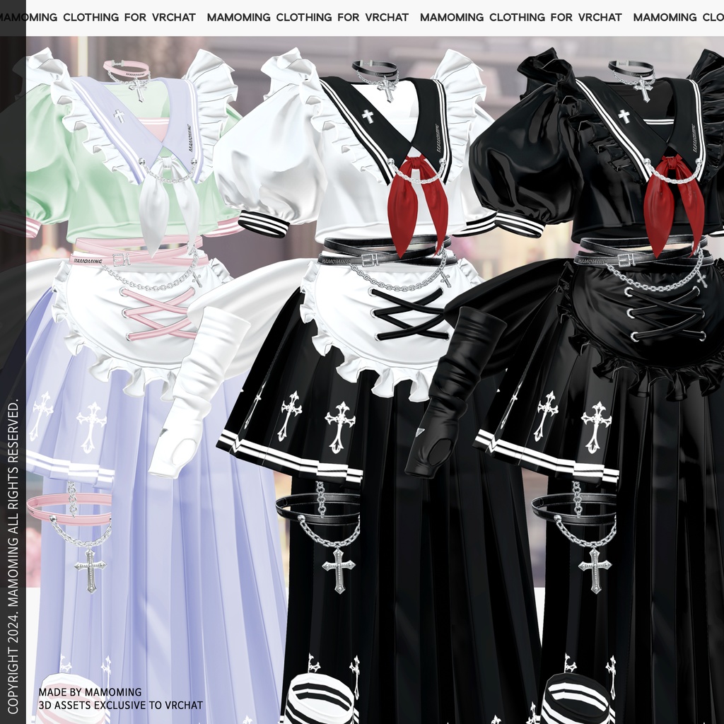 ❰Setup❱ 7アバター対応 Set_003 Maid School uniform