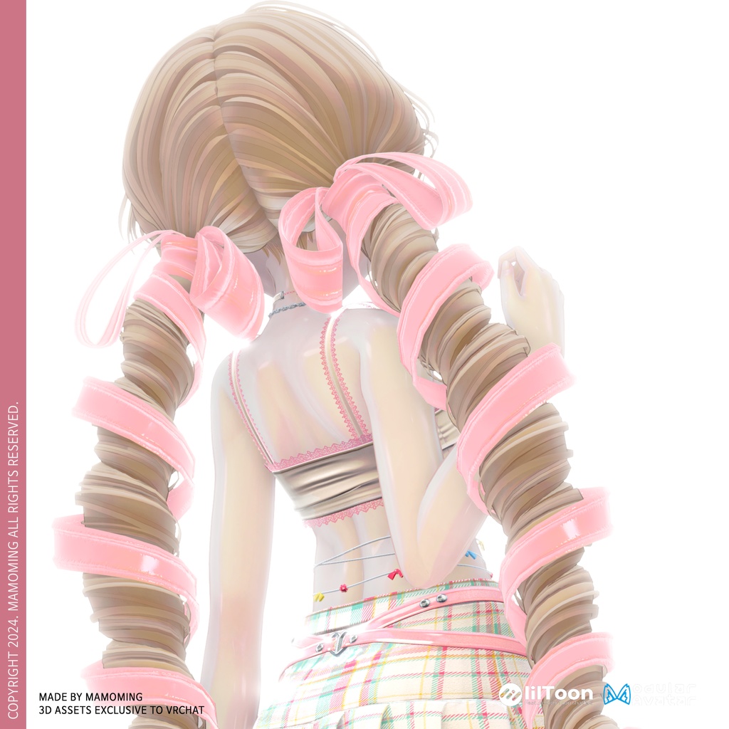 ❰Hair❱ 9アバター対応 Hair_004 ribbon whirl twintail hair
