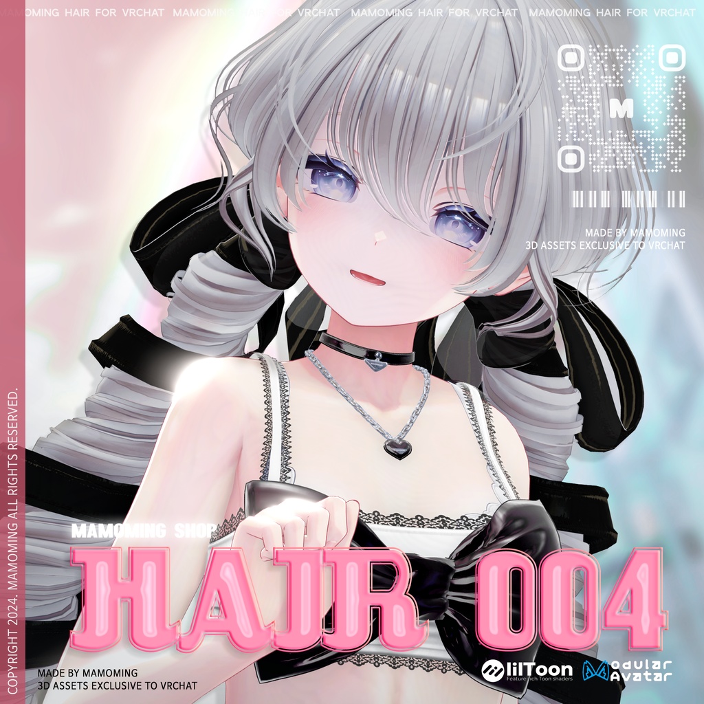 ❰Hair❱ 9アバター対応 Hair_004 ribbon whirl twintail hair