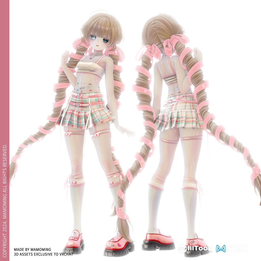 ❰Hair❱ 9アバター対応 Hair_004 ribbon whirl twintail hair