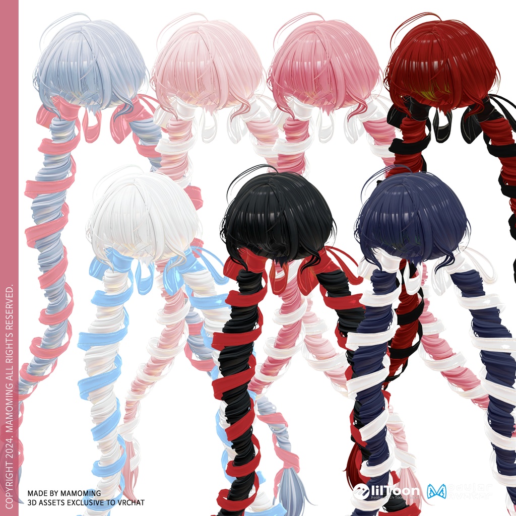 ❰Hair❱ 9アバター対応 Hair_004 ribbon whirl twintail hair