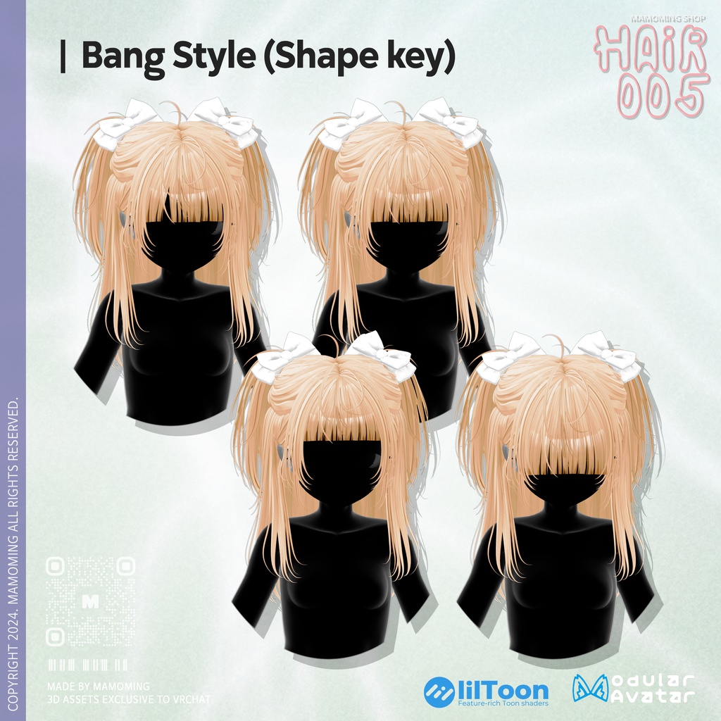 ❰Hair❱ 9アバター対応 Hair_005 Twin half up hair