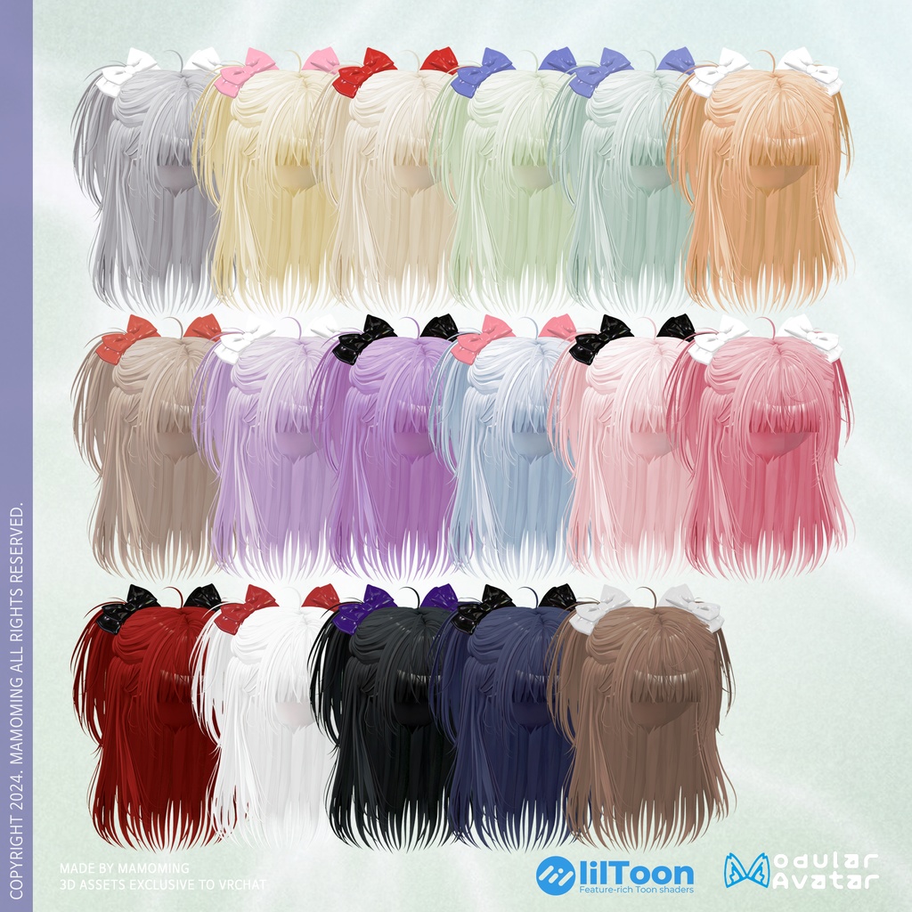 ❰Hair❱ 9アバター対応 Hair_005 Twin half up hair