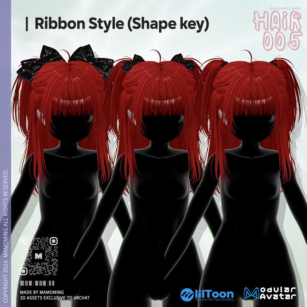 ❰Hair❱ 9アバター対応 Hair_005 Twin half up hair