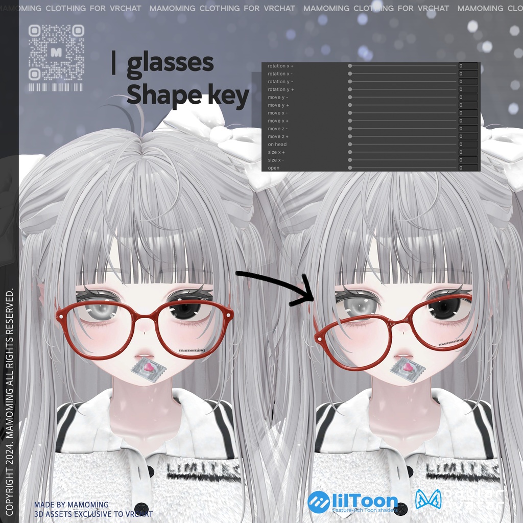 ❰Setup❱ 9アバター対応 Set_005 Big cat Collar knit setup