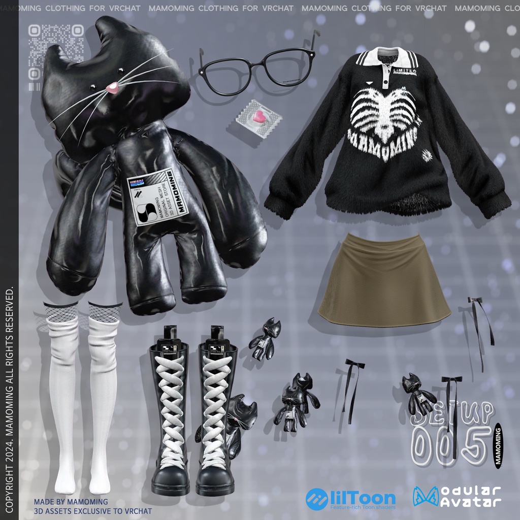 ❰Setup❱ 9アバター対応 Set_005 Big cat Collar knit setup