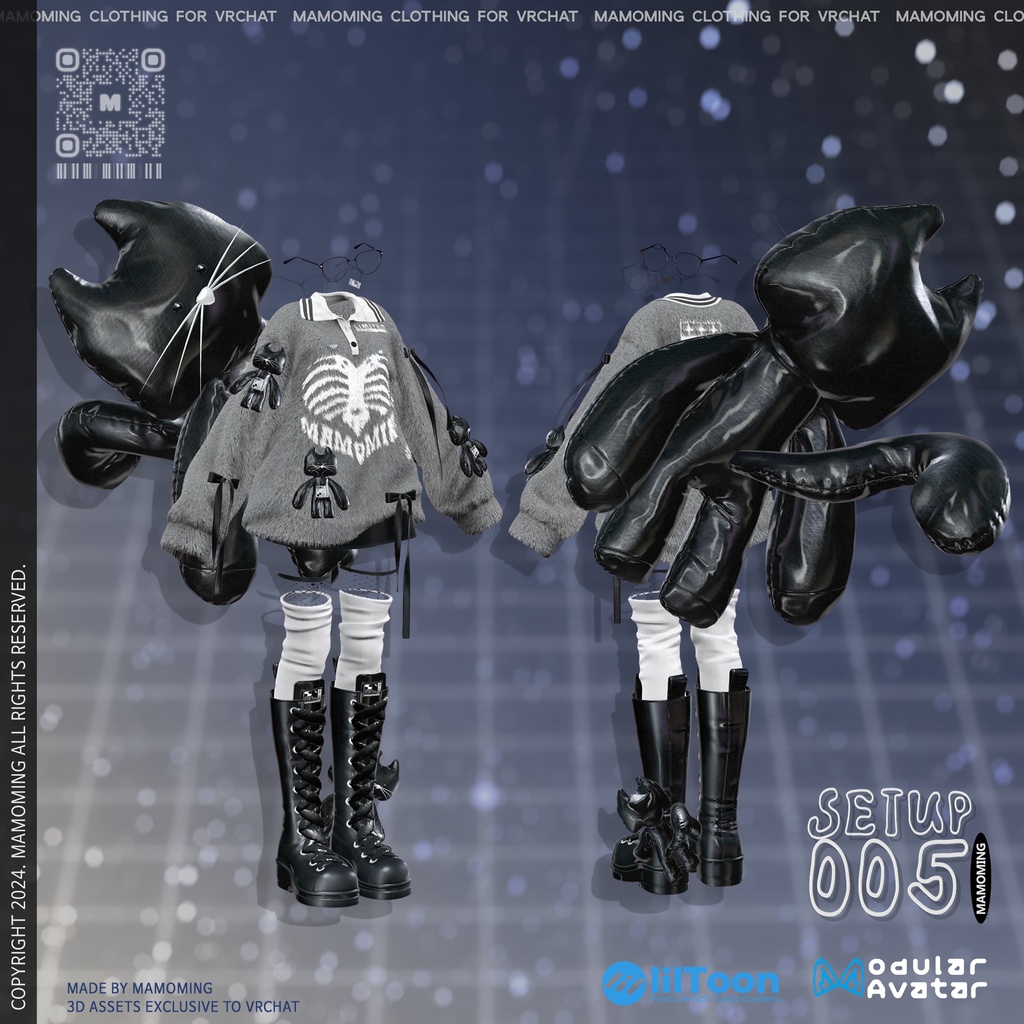 ❰Setup❱ 9アバター対応 Set_005 Big cat Collar knit setup