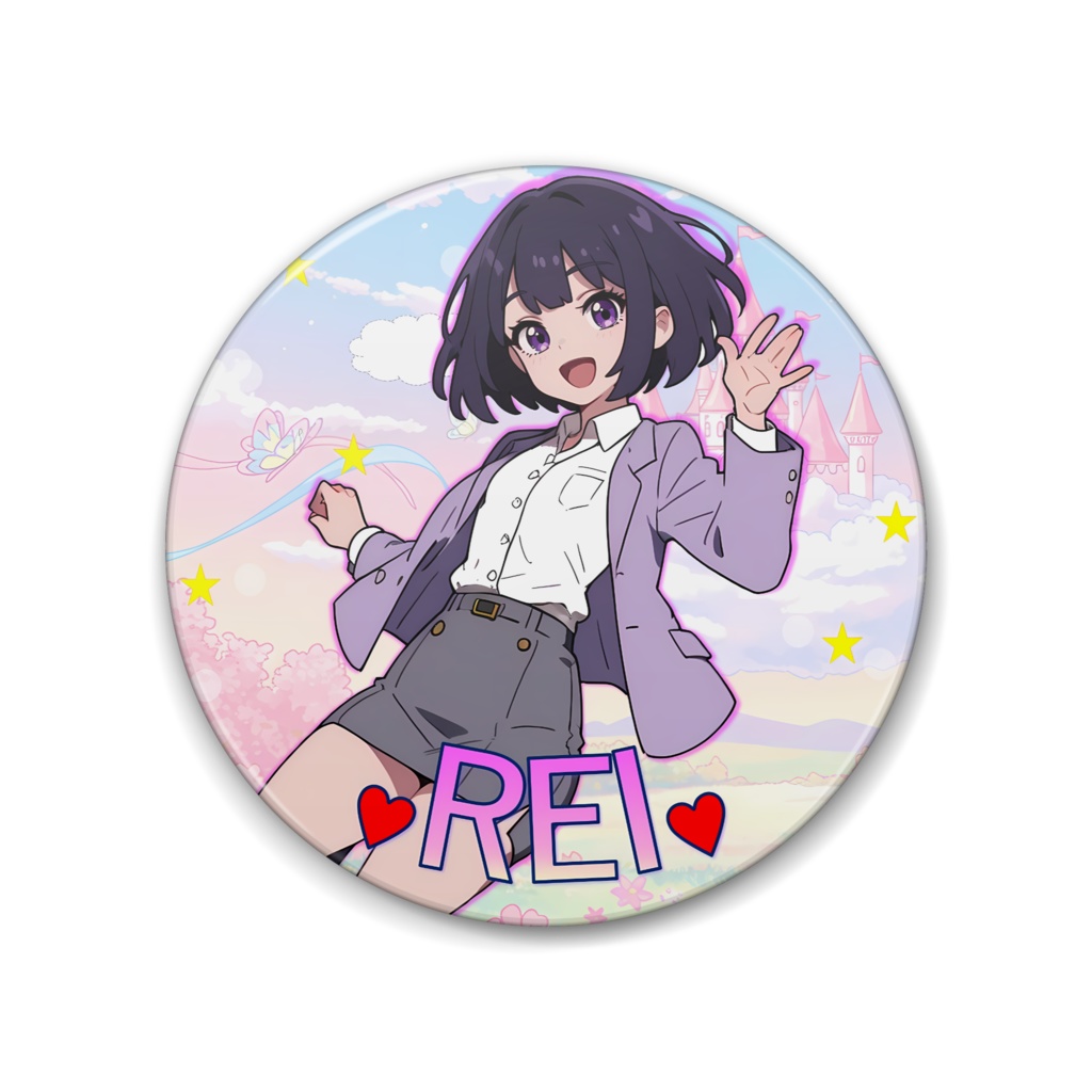 🎀 レトロ魔法少女 缶バッジ 88mm れい 🎀