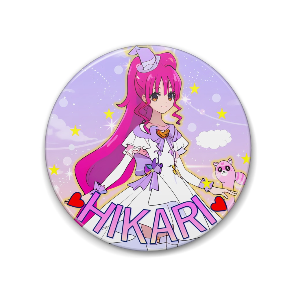 🎀 レトロ魔法少女 缶バッジ 88mm ヒカリ 🎀