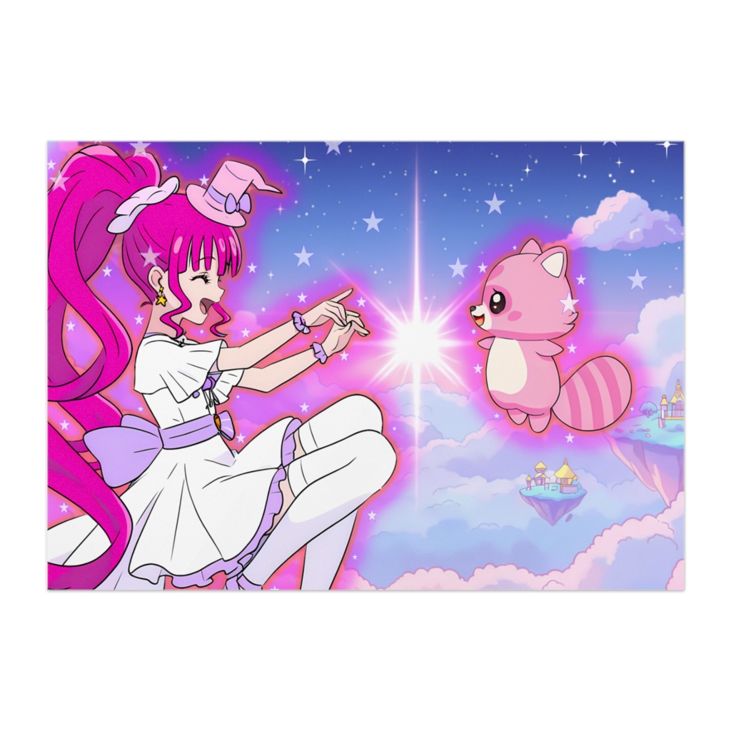 ✨レトロ魔法少女ポスター✨ ヒカリ&タヌタヌ (A1, A2, B1, B2)
