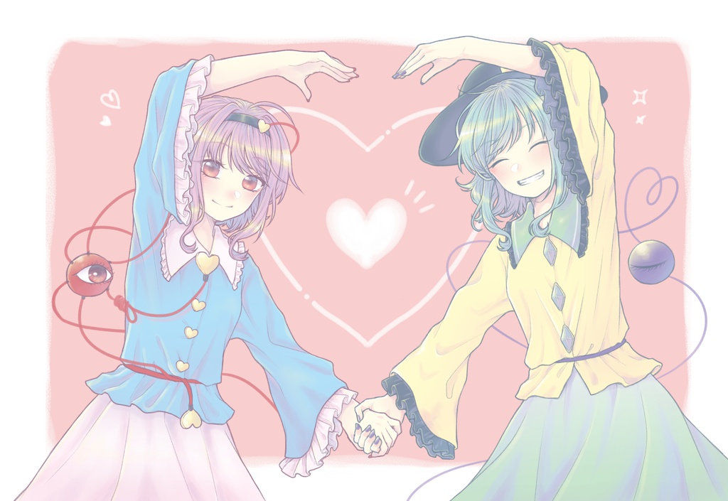 古明地姉妹 ハート型缶バッジセット