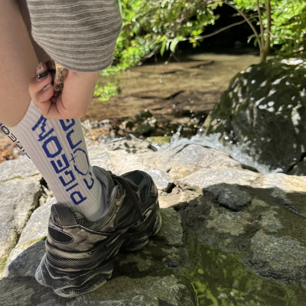 original logo socks ( WHT / BLU )