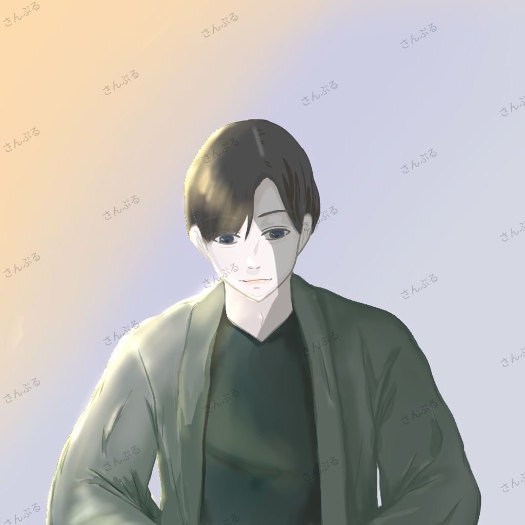 アイコンなどに　夕焼け男子