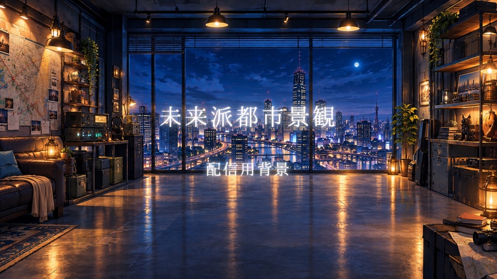 未来派都市景観|配信用背景 3種セット