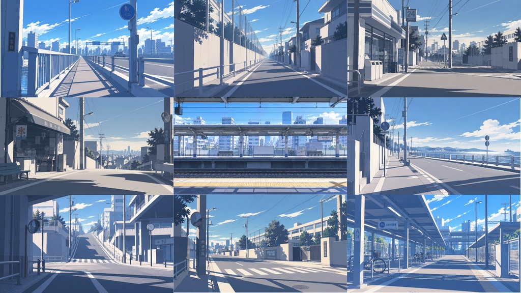 【背景素材】あの日の通学路|学校・住宅街・駅・踏切など 全18枚