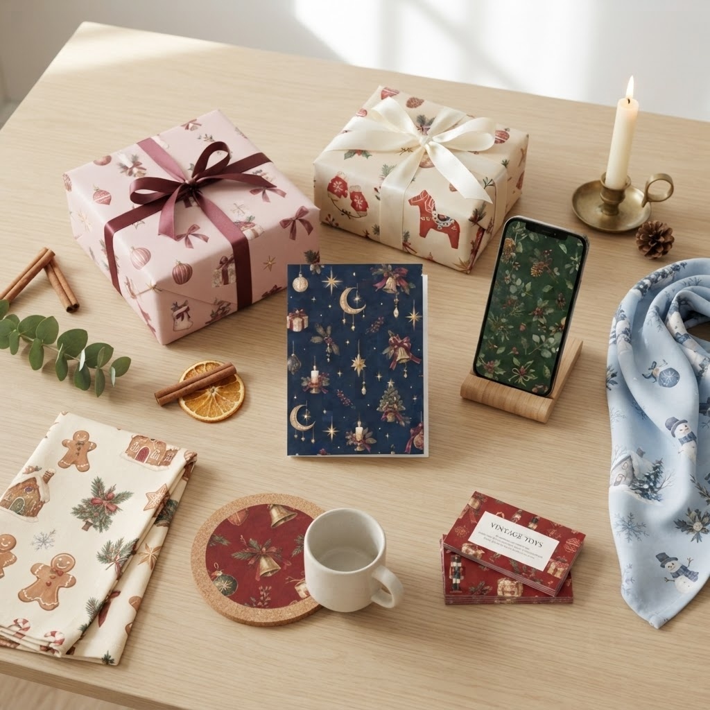 クリスマス シームレスデジタルペーパー | 背景画像 8枚セット