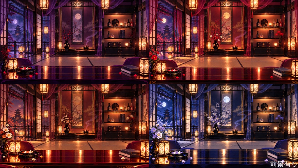 花灯の間|幻想和風 配信用動く背景・TRPG背景素材