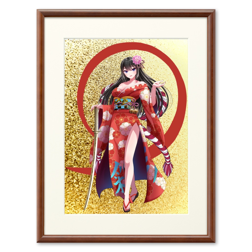 埼玉彩刃　黄金背景良縁複製画 Reproduction of a good marriage on a golden background～Saitama Iroha