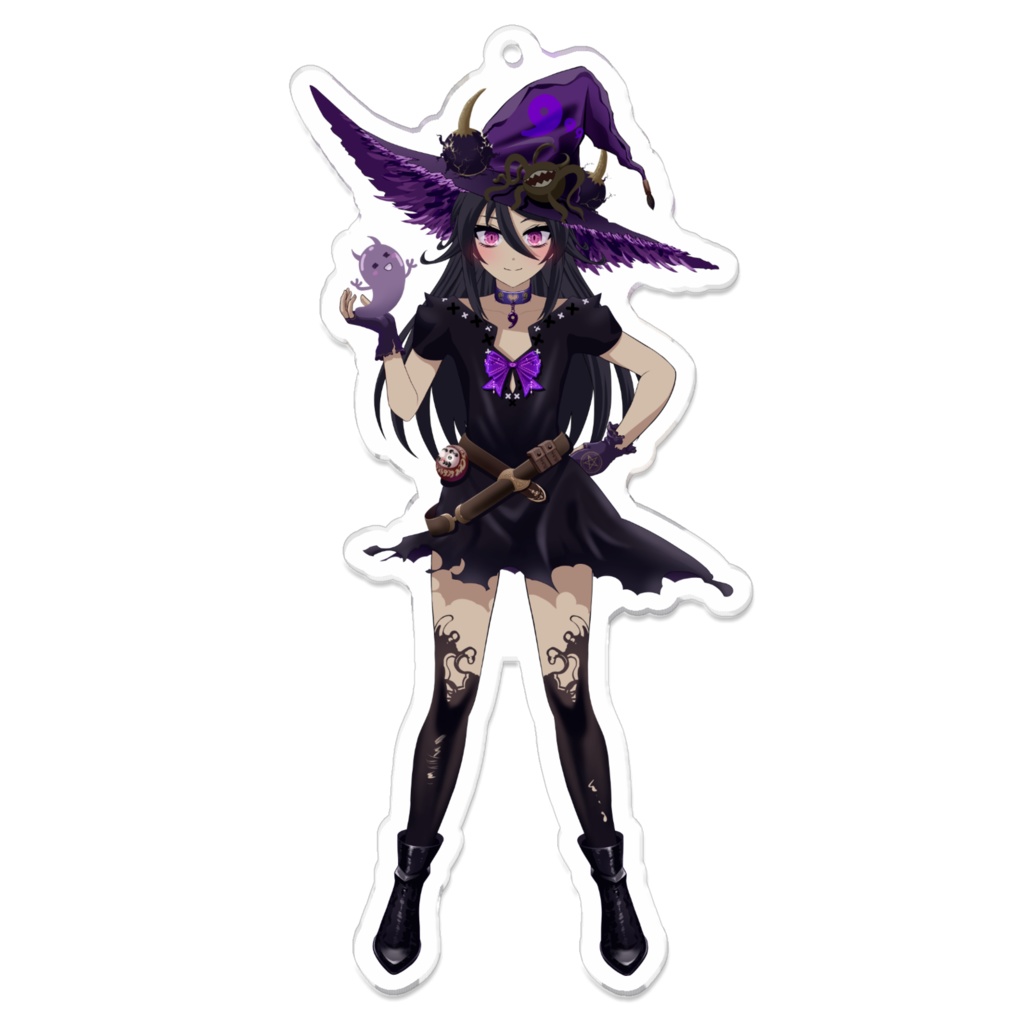 ７色の声を持つ埼玉の魔女アクリルキーホルダー　ピンク目照れ惚れver