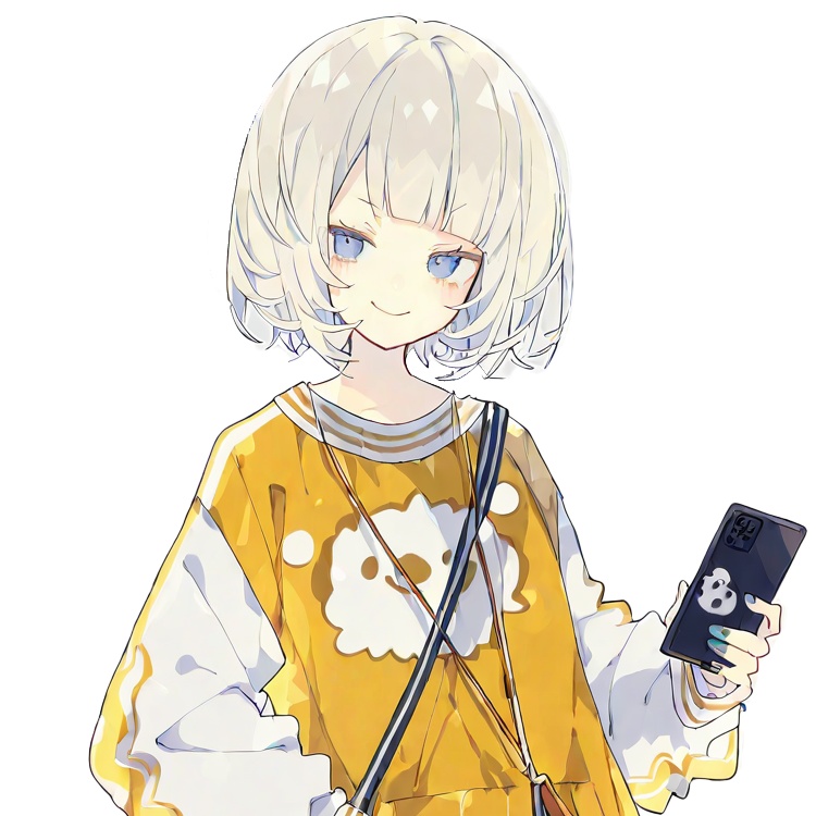 無料立ち絵03_スマホを持った女の子