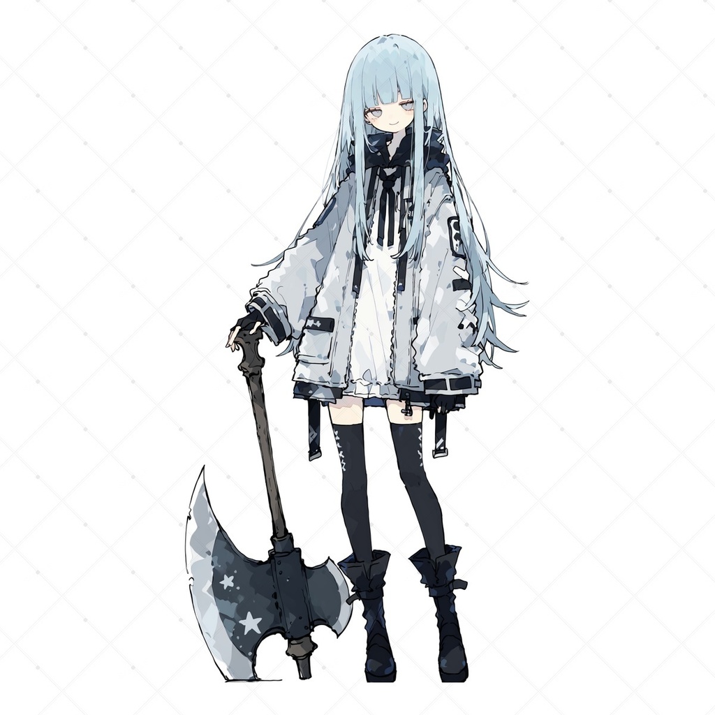 立ち絵素材08_斧x少女