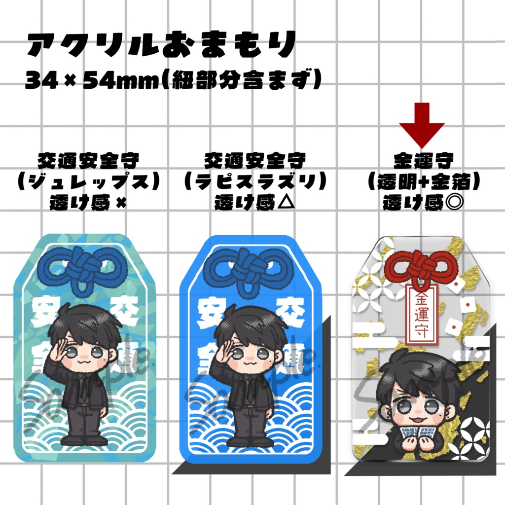 【非公式】夏苗くん金運アクリルおまもり