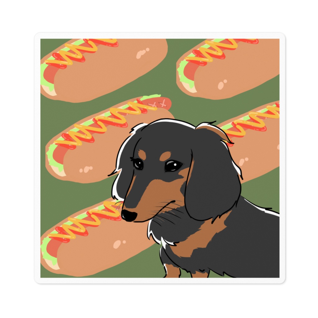 ホットドッグ犬ステッカー