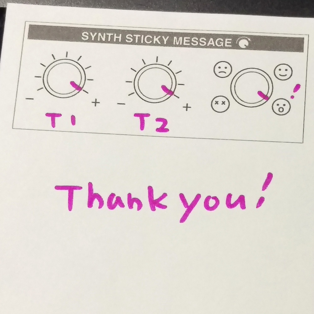 【ポストイット】シンセツマミふせん/Synth Sticky Message【SSM】