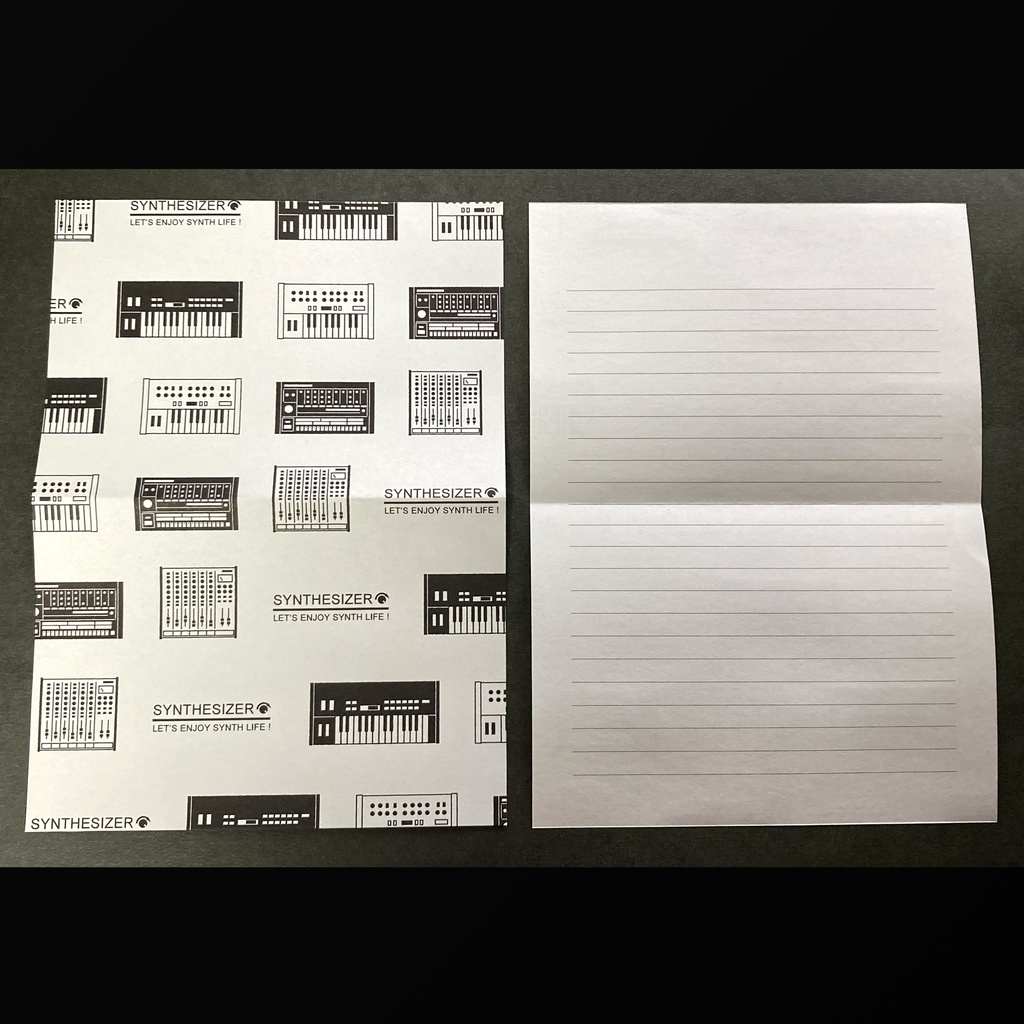 【レターセット】シンセイラストレーションレター・グレー