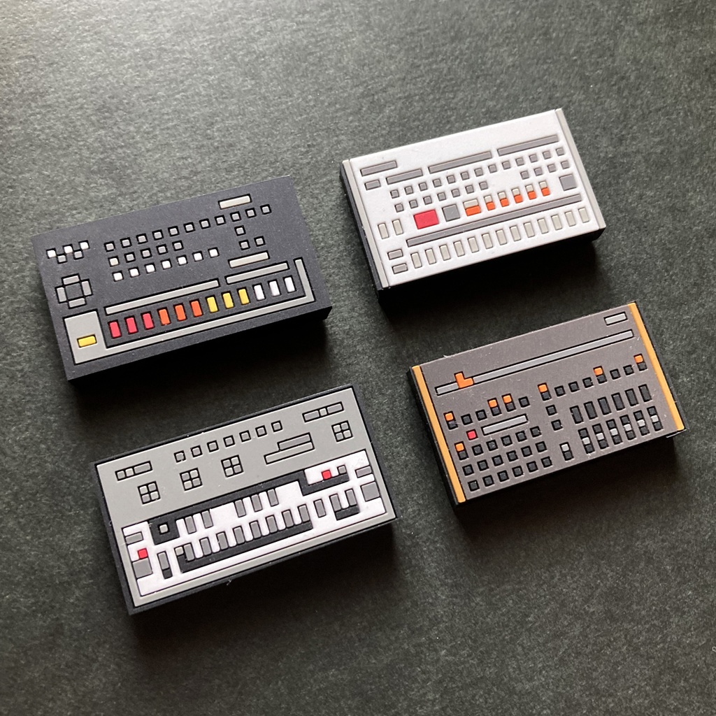 【マグネット】リズムマシン ラバーマグネット 4種!アソート4個セット