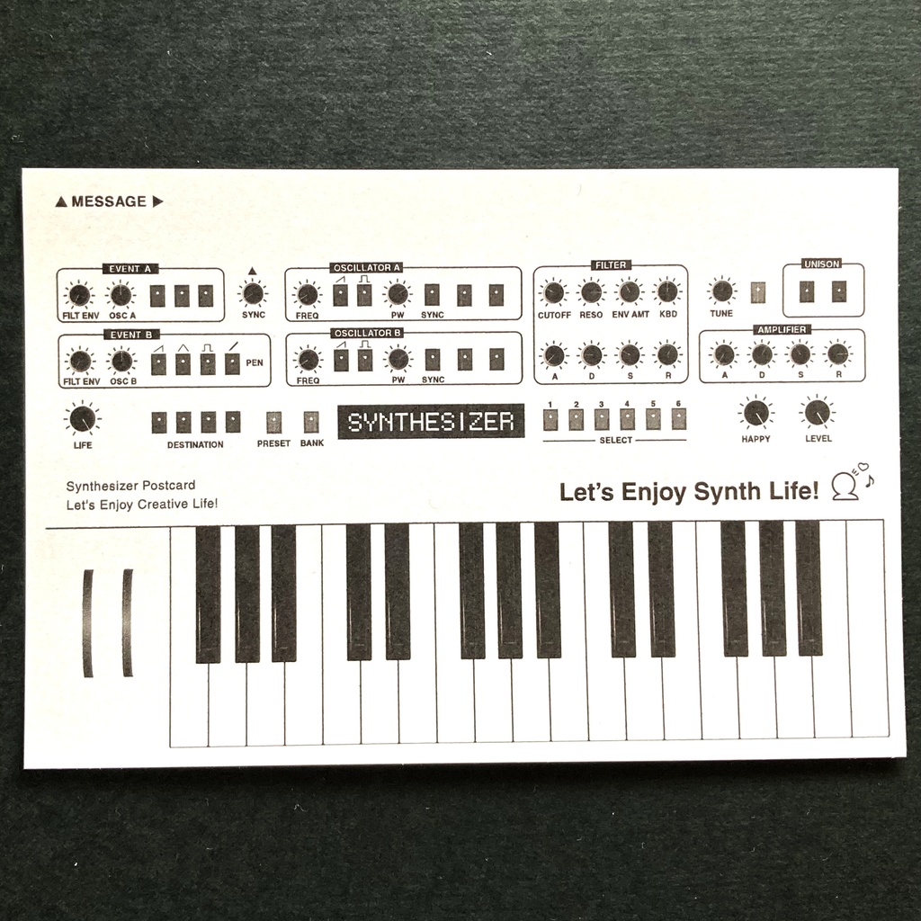 【ポストカード】シンセサイザーポストカード4枚セット Cool Tone Set