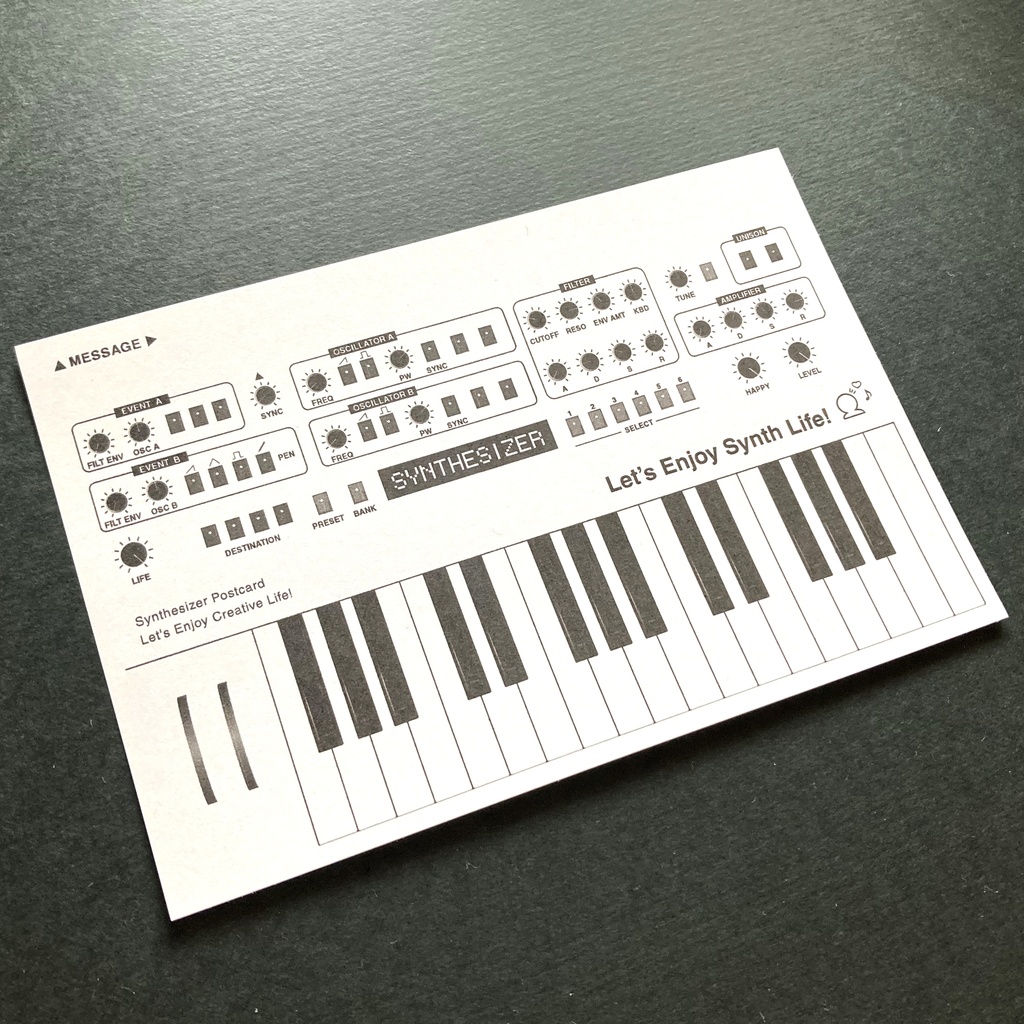 【ポストカード】シンセサイザーポストカード4枚セット Cool Tone Set