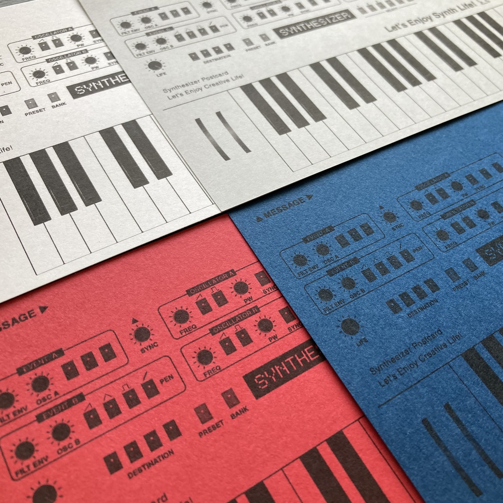 【ポストカード】シンセサイザーポストカード4枚セット Cool Tone Set