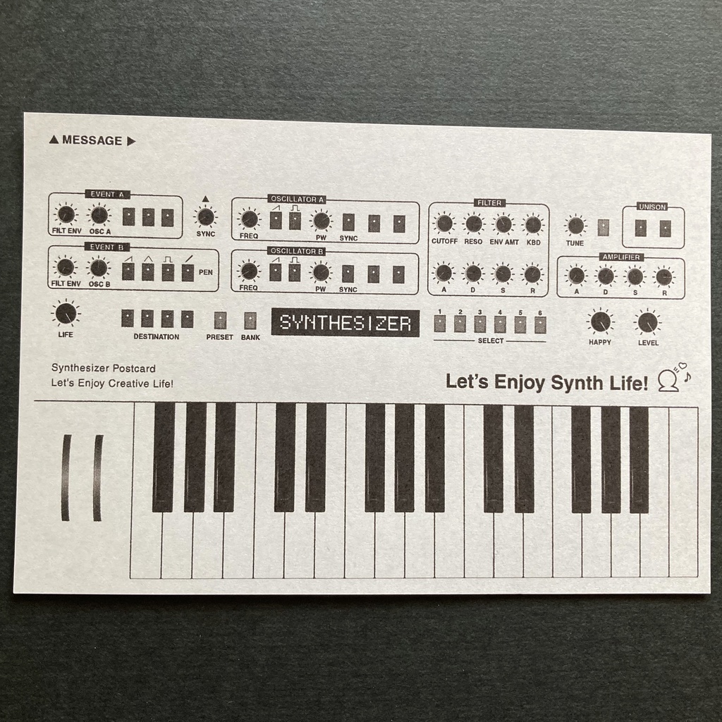 【ポストカード】シンセサイザーポストカード4枚セット Cool Tone Set
