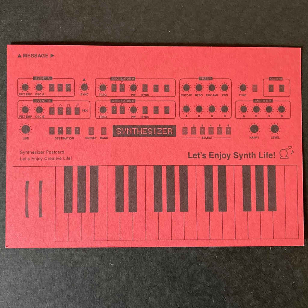 【ポストカード】シンセサイザーポストカード4枚セット Cool Tone Set