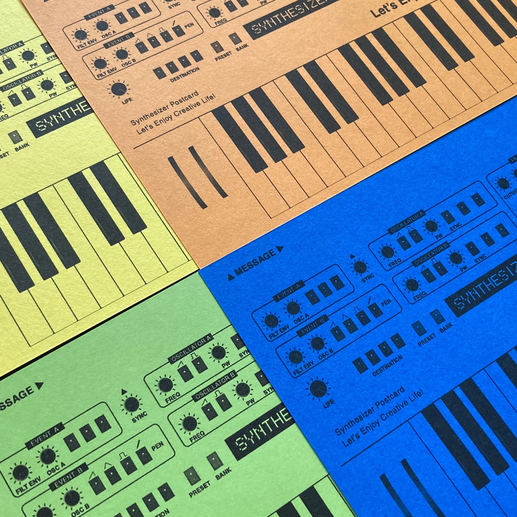 【ポストカード】シンセサイザーポストカード4枚セット Vivid Tone Set