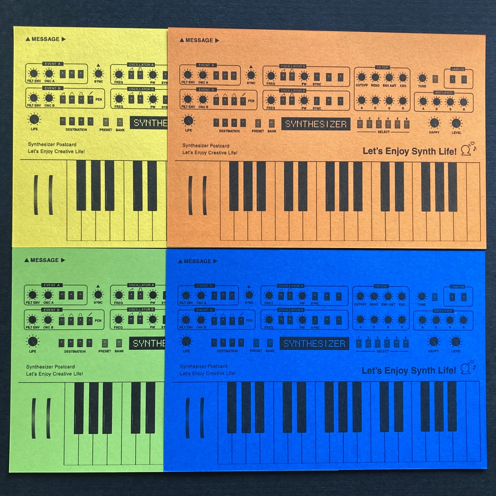 【ポストカード】シンセサイザーポストカード4枚セット Vivid Tone Set