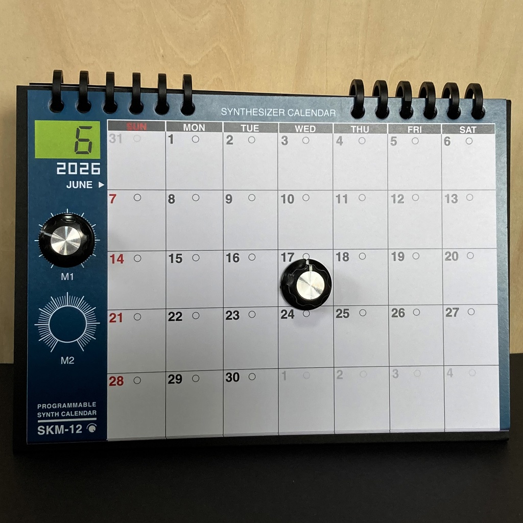 【2026年カレンダー】シンセカレンダー SKM-12 月ごとのシンセ 卓上・マグネット