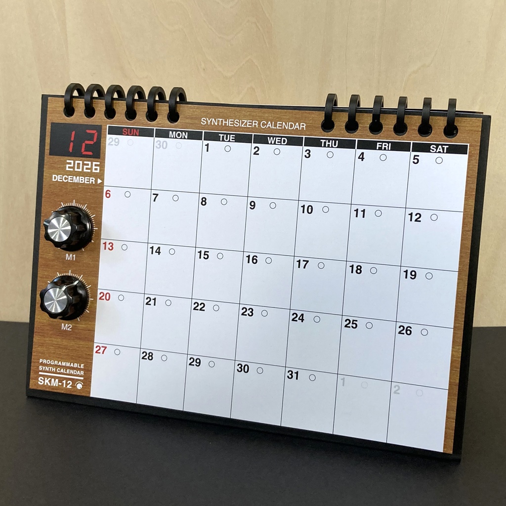 【2026年カレンダー】シンセカレンダー SKM-12 月ごとのシンセ 卓上・マグネット